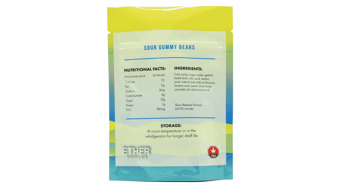 Ether Gummies - 180mg - Sour Gummy Bears - Image 2
