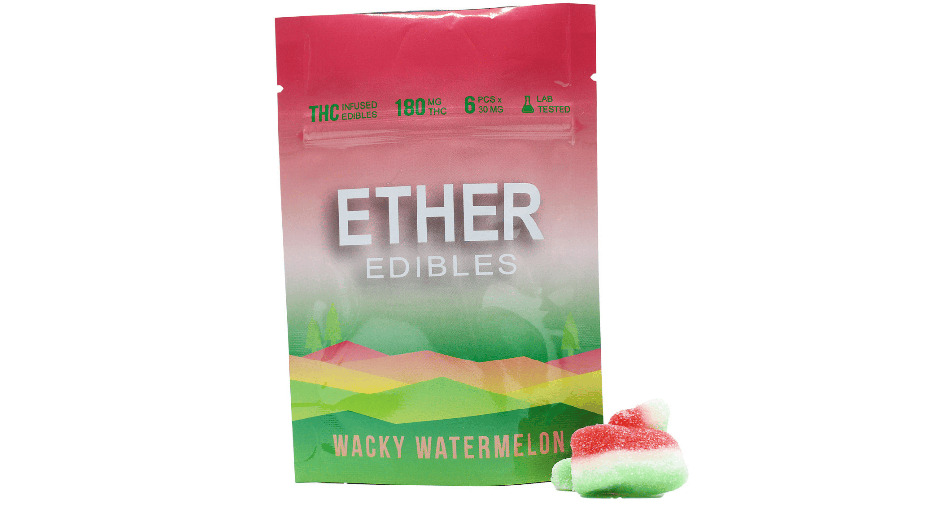 19 Ether Gummies - 180mg - Wacky Watermelon - Image 1