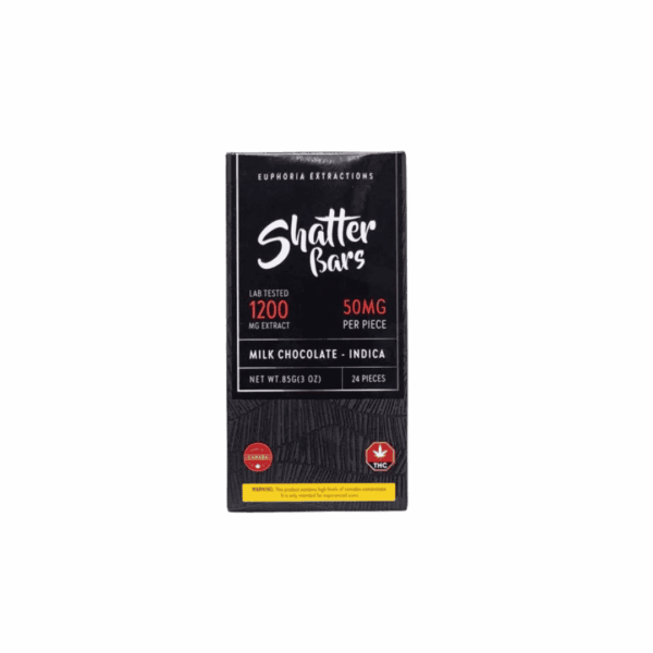 Euphoria Extractions Shatter Bar Indica  - 1200mg - Milk Chocolate