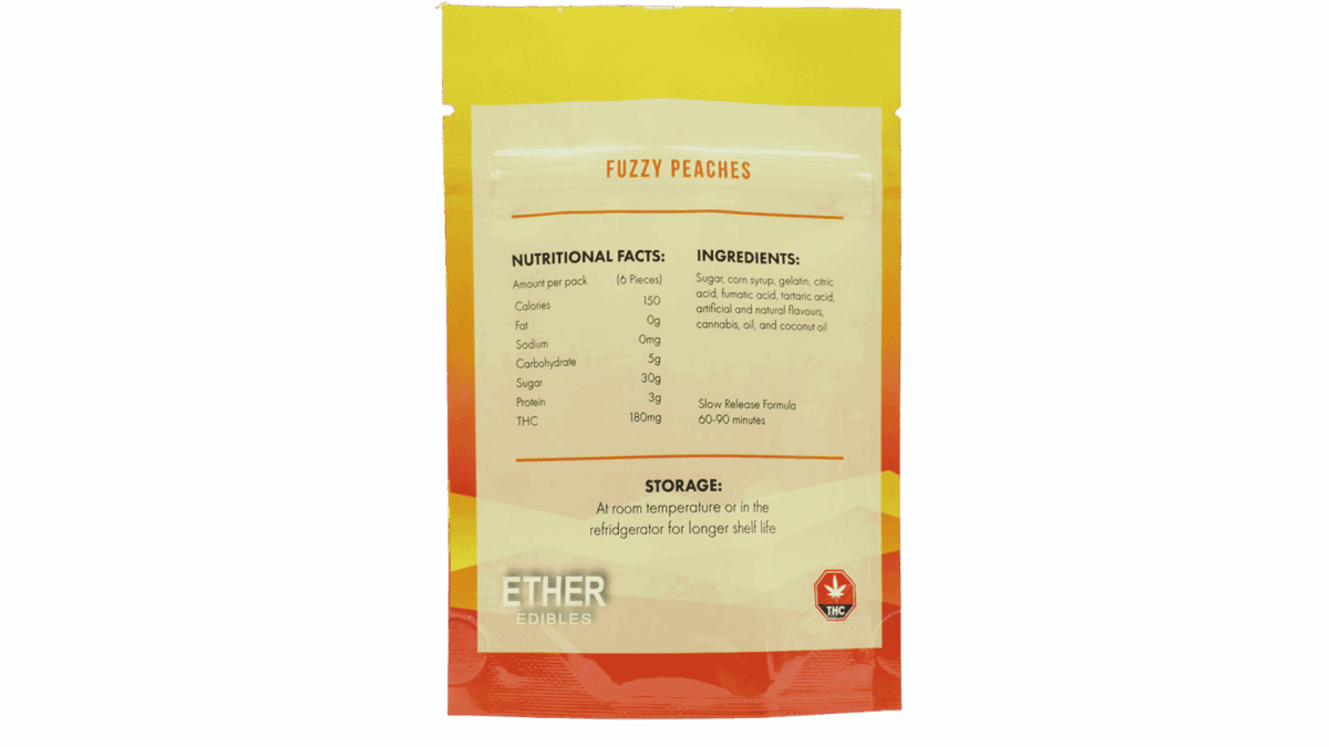 Ether Gummies - 180mg - Fuzzy Peaches - Image 2
