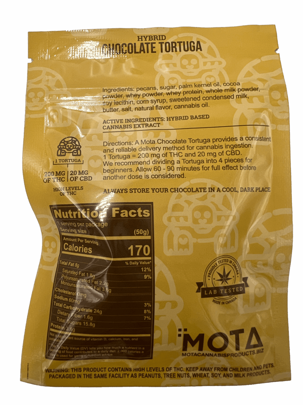Mota Chocolate Tortuga -  200mg THC 20mg CBD - Image 2