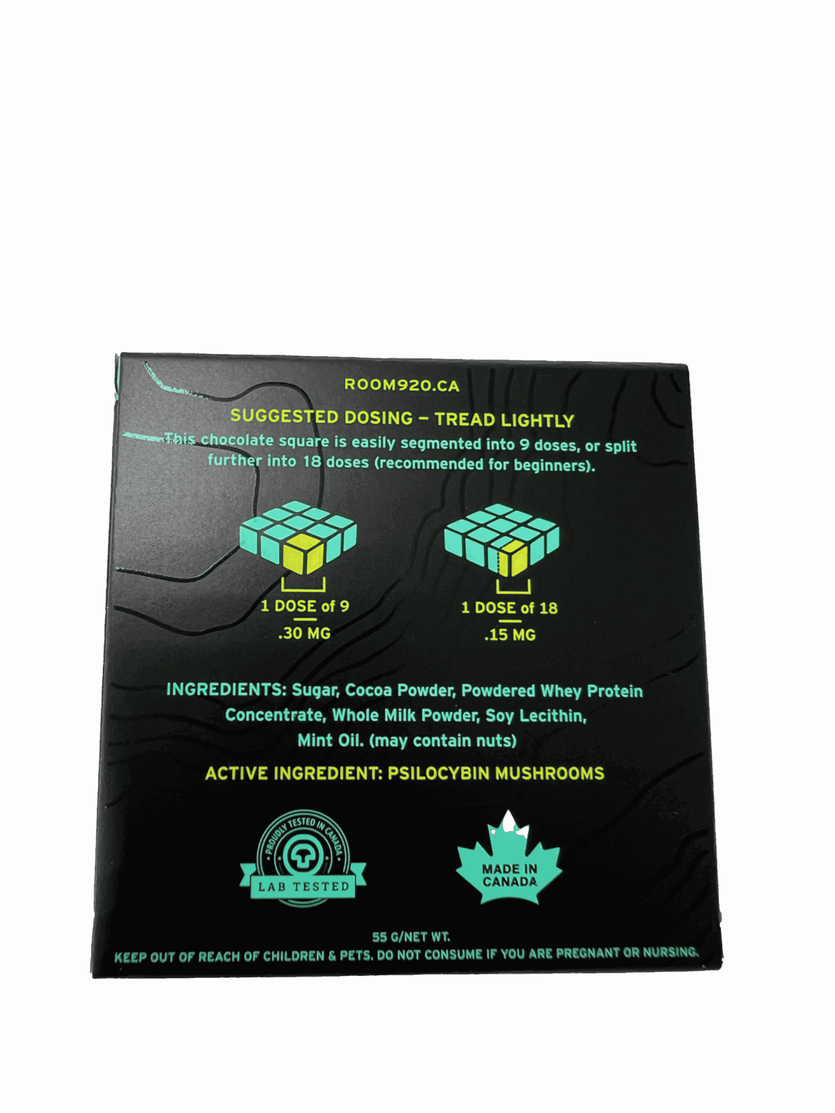 Room 920 Golden Teacher Mushrooms - 3g - Dark Chocolate Mint Bar - Image 2