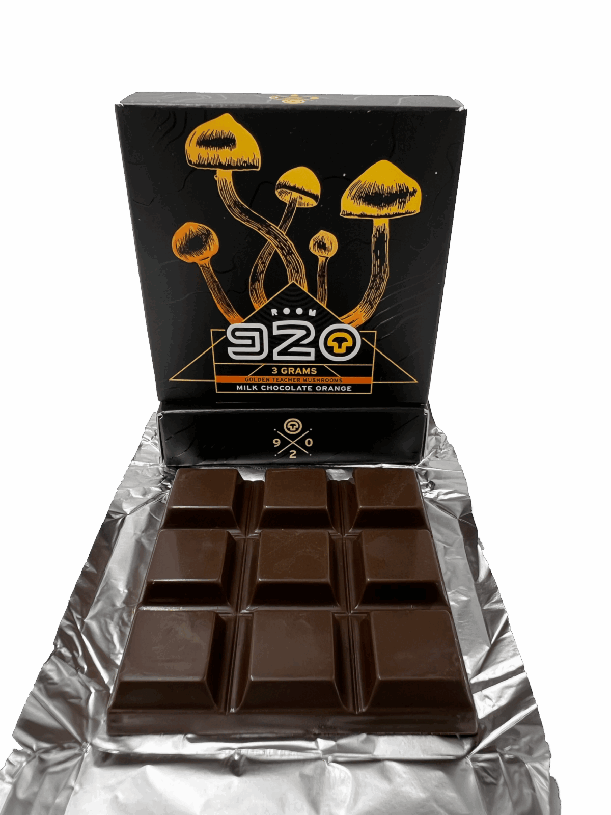 Room 920  Golden Teacher Mushrooms - 3g - Milk Chocolate Orange Bar - Image 2