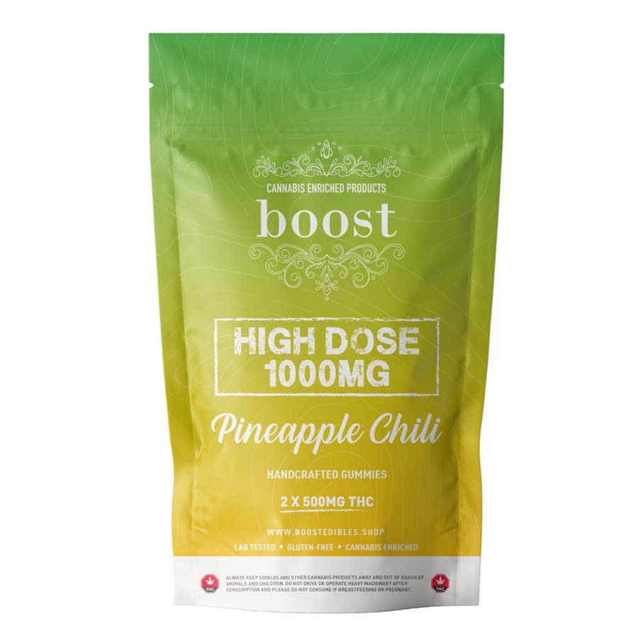 Boost-THC-High-Dose-1000mg-Pineapple-Chili Boost High Dose Gummies - 1000mg THC - Pineapple Chilli - Image 1