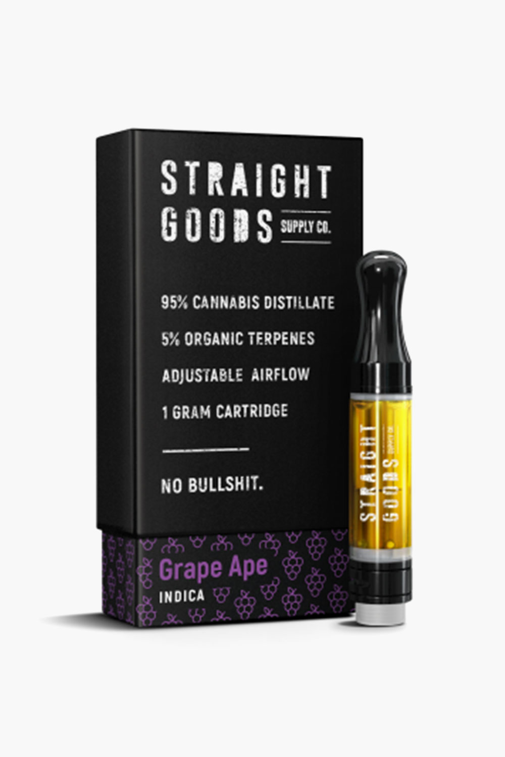 grapeapestraightgoodscart1 Straight Goods Supply Co. Distillate Disposable Pen - 1g - Grape Ape - Image 1