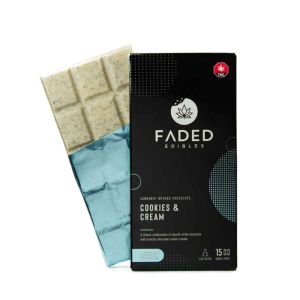 Faded 450mg THC Chocolate Bar - Cookies & Cream