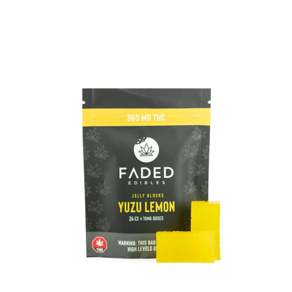 Faded Jelly Blocks - 360mg THC - Yuzu Lemon - 24 x 15mg - Bulk