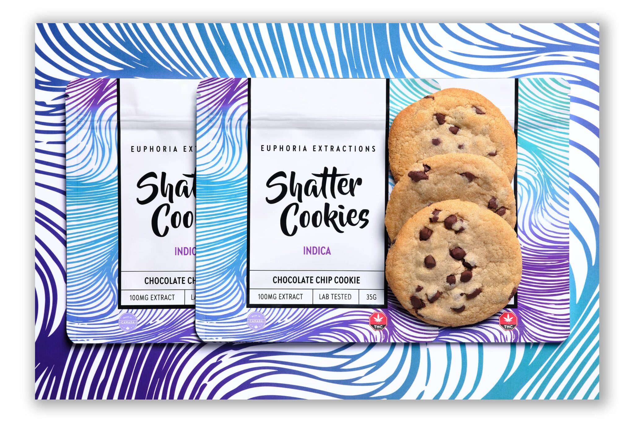 indica-cookies-2048x1365 Euphoria Extractions Shatter Cookies - 100mg THC Indica - Image 1