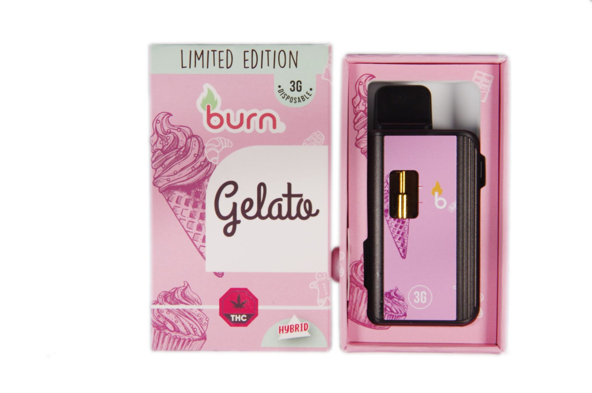 gelato-front-scaled-1-2000x1330 Burn Disposable Vapes - 3g - Gelato (Hybrid) - Image 1