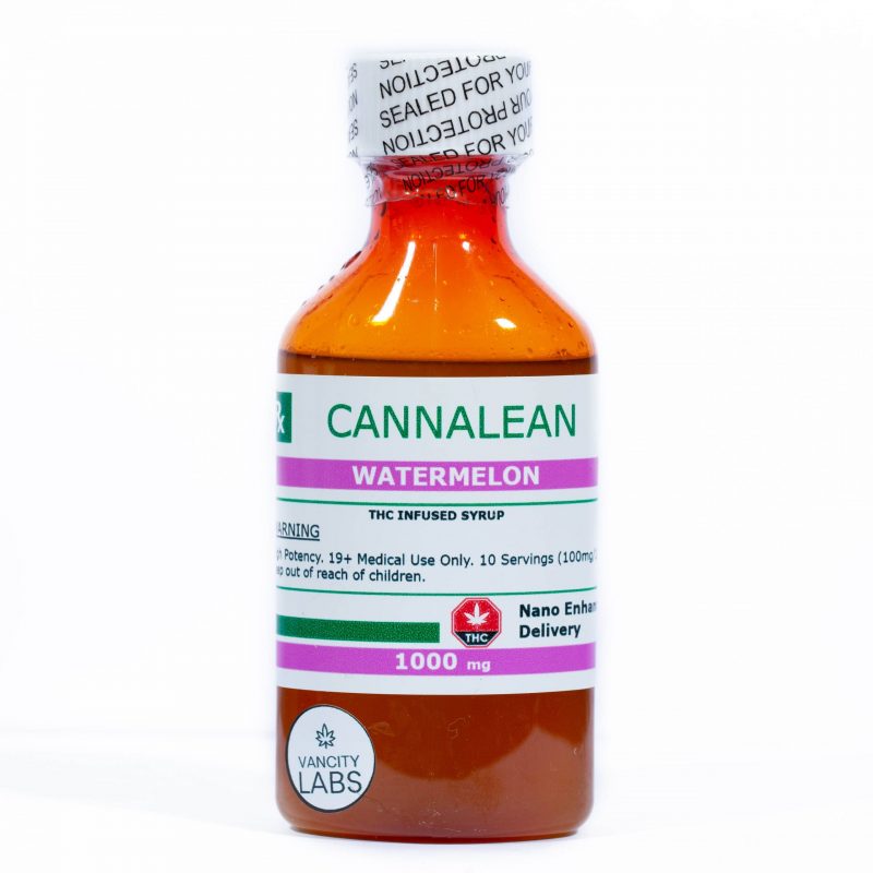 CANNALEAN-WATERMELON Cannalean – 1000mg Watermelon THC Infused Syrup - Image 1