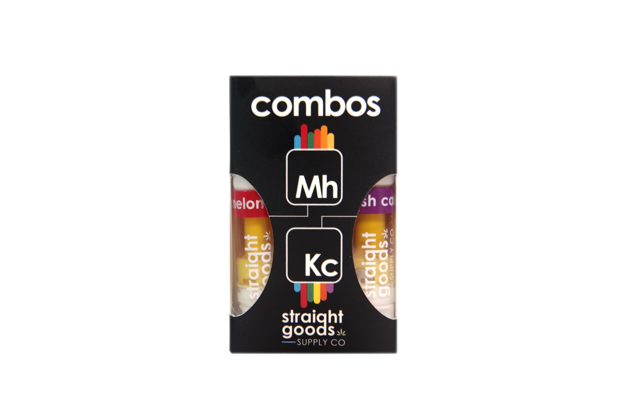 STRAIGHTGOODS-MELONHAZEKUSHCAKE Straight Goods 2 In 1 Combos – 2 x 1 Gram Carts - Melon Haze (SATIVA) x Kush Cake (INDICA) - Image 1