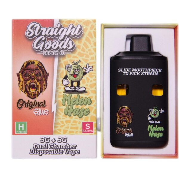 Straight Goods Dual Chamber Vape – 3g + 3g - Original Glue × Melon Haze - 6 Gram THC - Bulk
