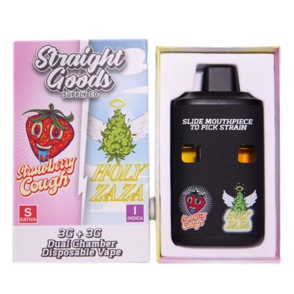 Straight Goods Dual Chamber Vape – 3g + 3g - Strawberry Cough x Holy Zaza  - 6 Gram THC