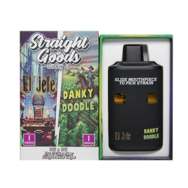 Straight Goods Dual Chamber Vape – 3g + 3g - El Jefe x Danky Doodle - 6 Gram THC - Bulk