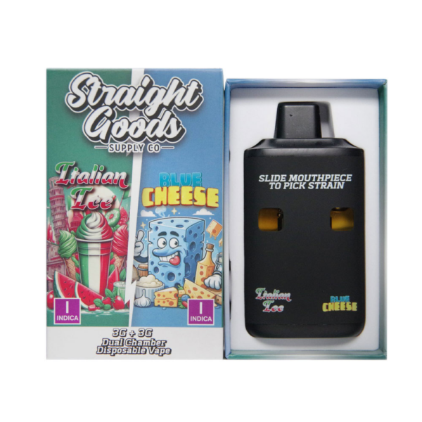 Straight Goods Dual Chamber Vape – 3g + 3g - Italian Ice x Blue Cheese - 6 Gram THC