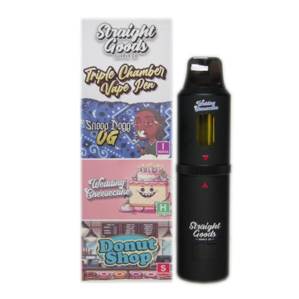 Straight Goods Triple Chamber Vape – 3g + 3g + 3g – Snoop Dogg x Wedding Cheesecake x Donut Shop – 9 Gram THC - Bulk