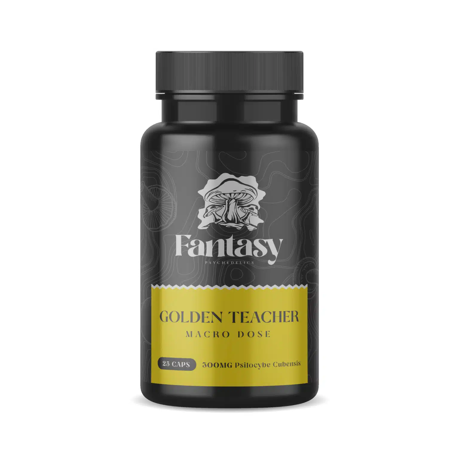 Fantasy-Psychedelics-Macro-Capsules-Golden-Teacher-1536x1536.jpg Fantasy Macrodose Capsules - 300mg x 25 Caps (7500mg) - Golden Teacher - Image 1