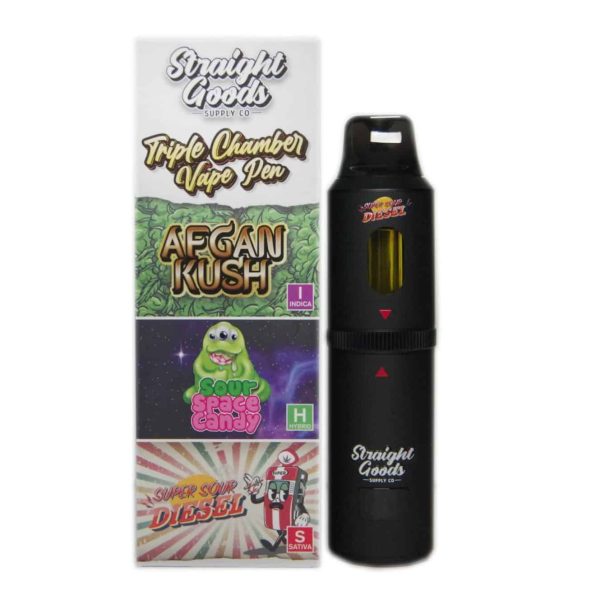 Straight Goods Triple Chamber Vape – 9 Grams THC – Afghan Kush x Sour Space Candy x Super Sour Diesel - Bulk