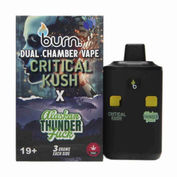 Burn Dual Chamber Vape – 3g + 3g - Critical Kush x Alaskan Thunder Fuck - 6 Gram THC - Bulk