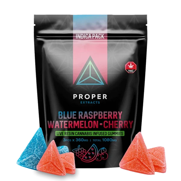 Proper Triangles 1080 mg Live Resin Gummies - Indica Pack