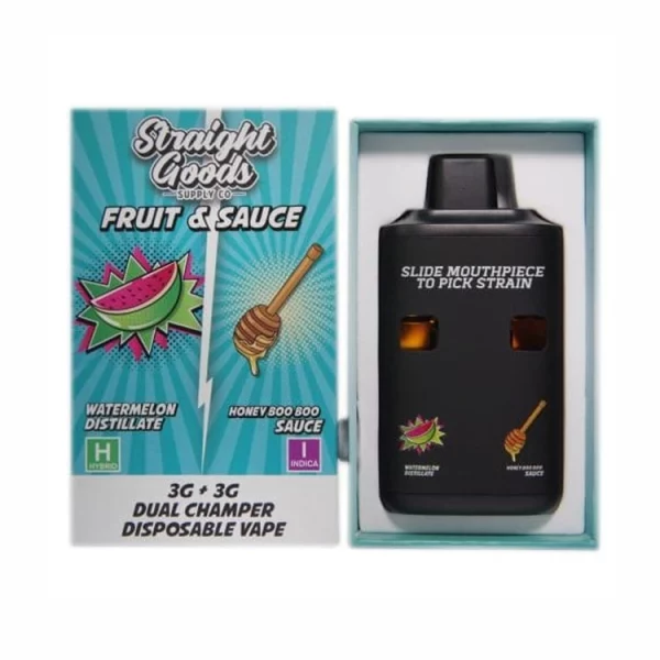 Straight Goods Dual Chamber Vape – 3g + 3g – Watermelon Distillate x Honey Boo Sauce - Bulk