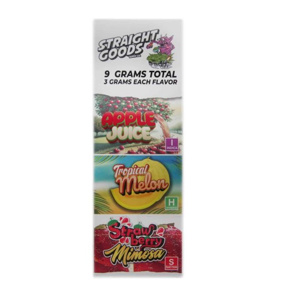Straight Goods Triple Chamber Vape – 9 Grams THC – Apple Juice x Tropical Melon x Strawberry Mimosa - Bulk