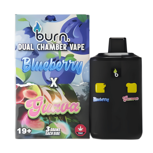Burn Dual Chamber Vape – 3g + 3g - Blueberry x Guava - 6 Gram THC - Bulk