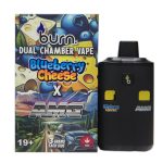 Burn Dual Chamber Vape – 3g + 3g - Blueberry Cheese x AMG - 6 Gram THC