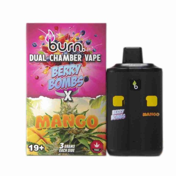 Burn Dual Chamber Vape – 3g + 3g - Berry Bomb x Mango - 6 Gram THC - Bulk