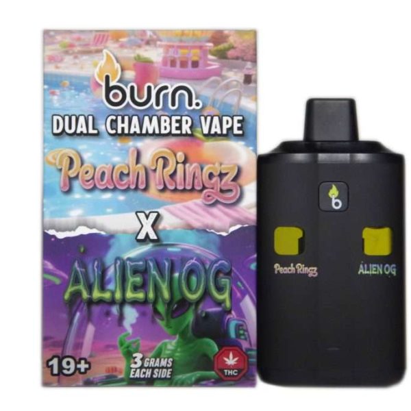 Burn Dual Chamber Vape – 3g + 3g - Peach Rings x Alien OG - 6 Gram THC