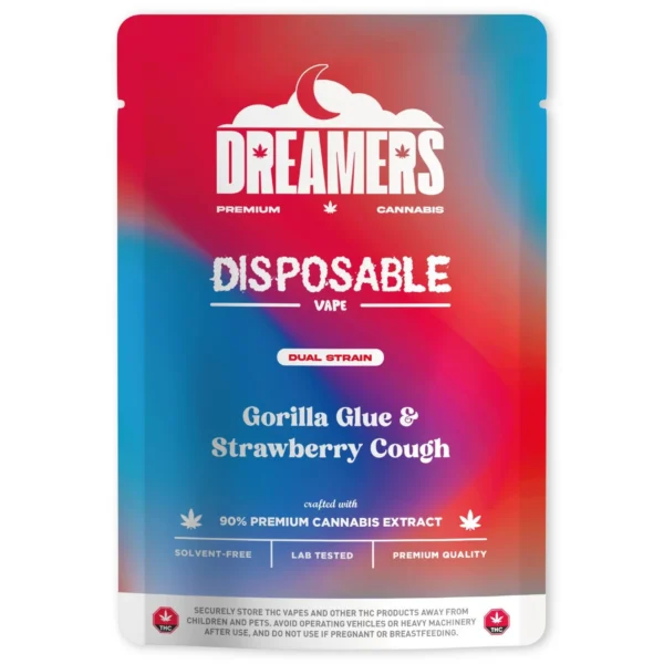 Dreamers Dual Strain Disposable Vape - 6g - Gorilla Glue x Strawberry Cough