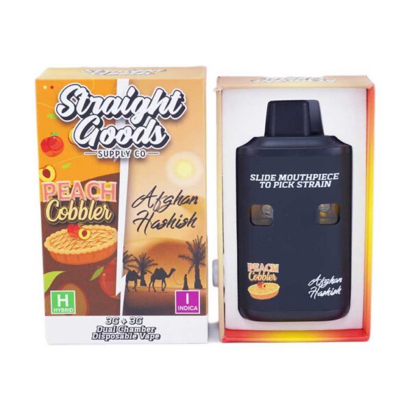 Straight Goods Dual Chamber Vape – 3g + 3g – Peach Cobbler x Afghan Hashish