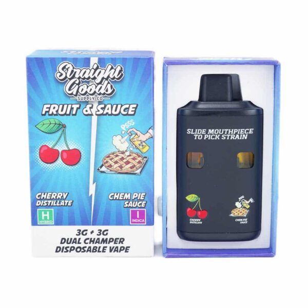 Straight Goods Dual Chamber Vape – 3g + 3g – Cherry Distillate + Chem Pie Sauce - Bulk