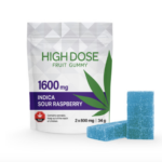 High Dose Extreme Strength Raspberry Fruit Gummies - 1600mg THC - Indica