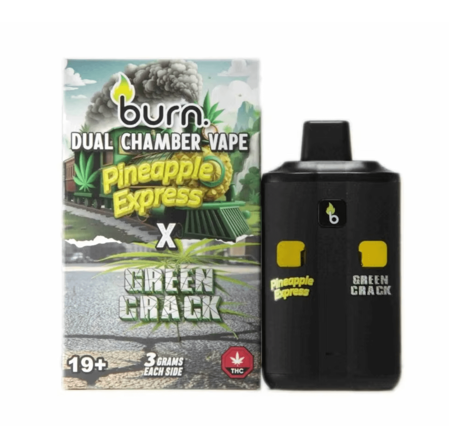 Screenshot 2026-03-05 at 9.15.40 PM Burn Dual Chamber Vape – 3g + 3g - Pineapple Express x Green Crack - 6 Grams THC - Image 1