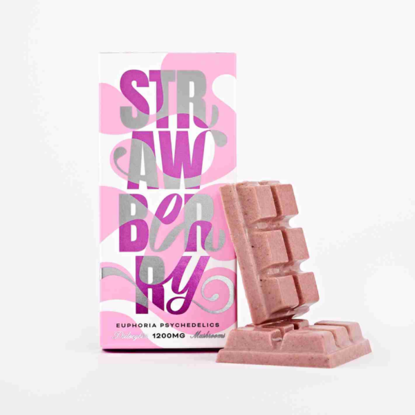 Euphoria Psychedelics Chocolate Bar – 1200mg - Strawberry Swirl - Bulk