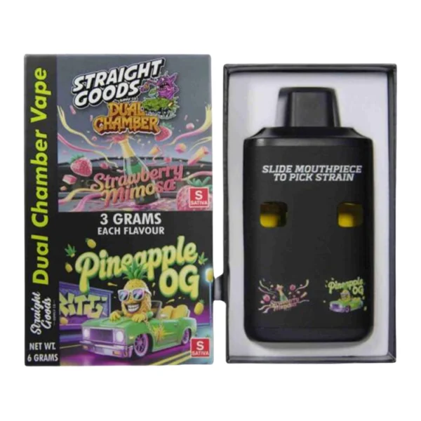 Straight Goods Dual Chamber Vape – 3g + 3g - Strawberry Mimosa × Pineapple OG - 6 Gram THC