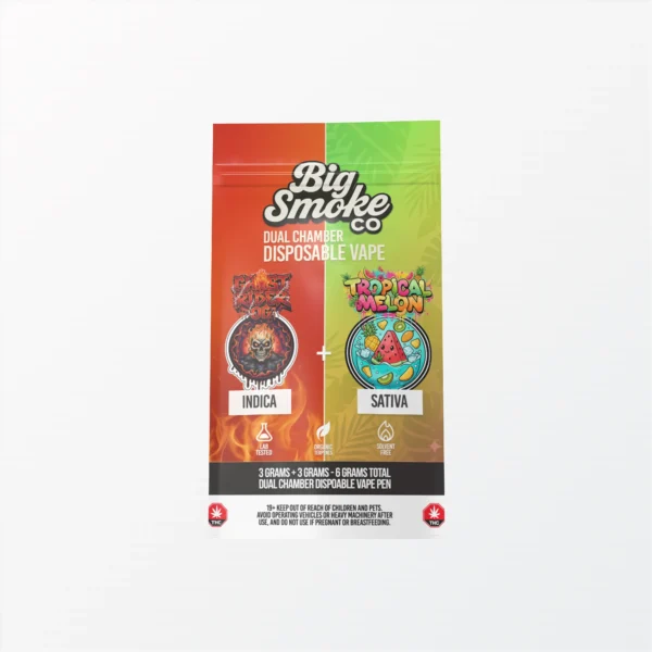 Big Smoke Co. Dual Chamber Vape - 6g (3g+3g) - Ghost Rider OG & Tropical Melon