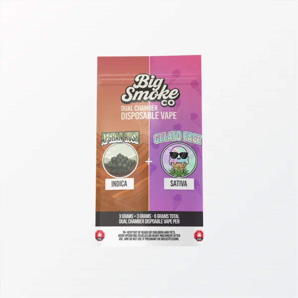 Big Smoke Co. Dual Chamber Vape - 6g (3g+3g) - Afghan Kush x Gelato Face