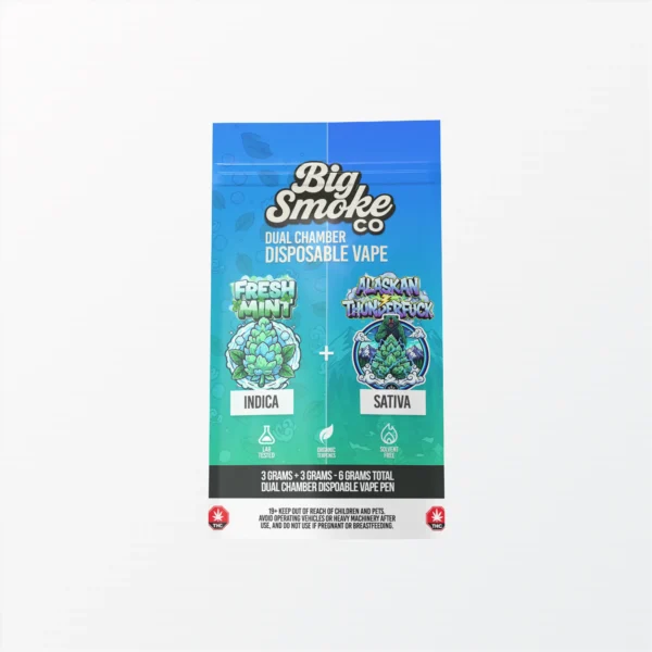Big Smoke Co. Dual Chamber Vape - 6g (3g+3g) - Fresh Mint & Alaskan Thunderfuck