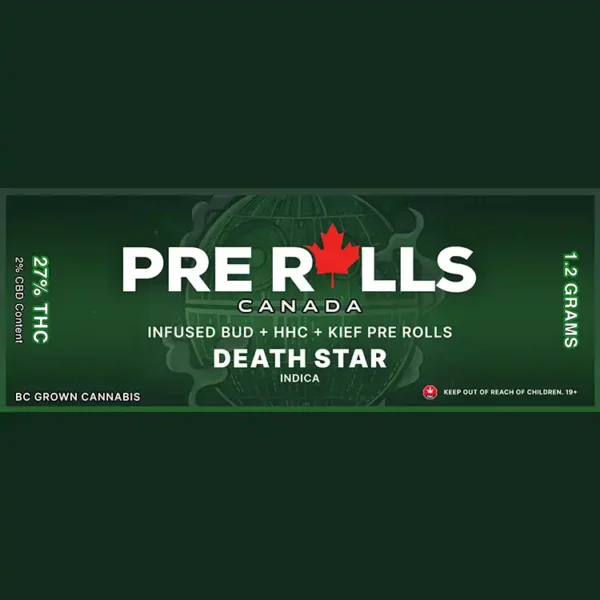 Infused Pre Roll – Death Star – HHC & Kief – 1.2g (Indica)